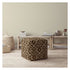 17" Brown Cotton Damask Pouf Cover