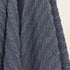 Blue Gray Knitted 100% Cotton Throw Blanket