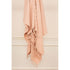 Blush Knitted Throw Blanket with Fringe