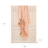 Blush Knitted Throw Blanket with Fringe