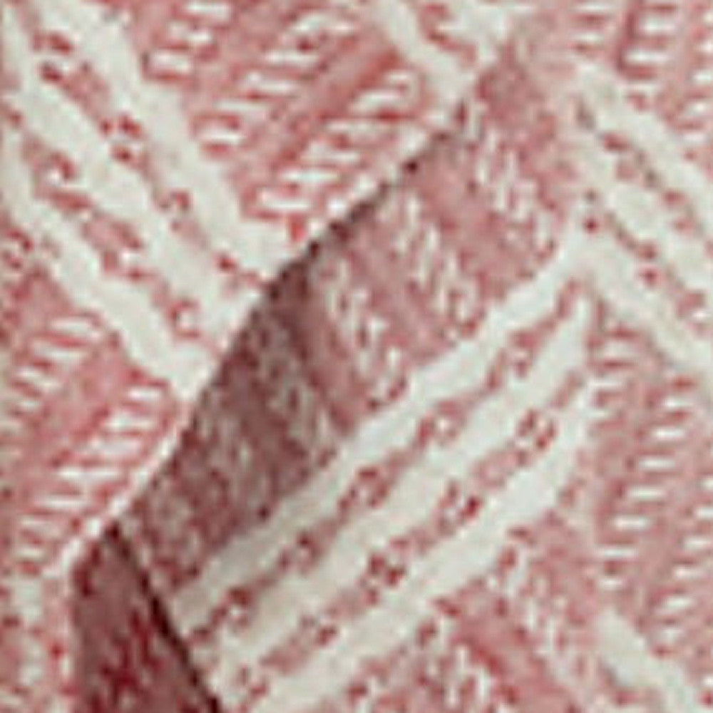 Red Woven 100% Cotton Throw Blanket