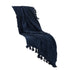 Blue Woven 100% Woven Textured Cotton Floral Throw Blanket