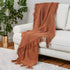 Orange Woven 100% Cotton Throw Blanket