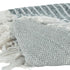 Gray and White Woven Recycled PET Polyester Throw Blanket with Tassels