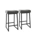 Set of Two " Black Metal Backless Bar Height Bar Chairs