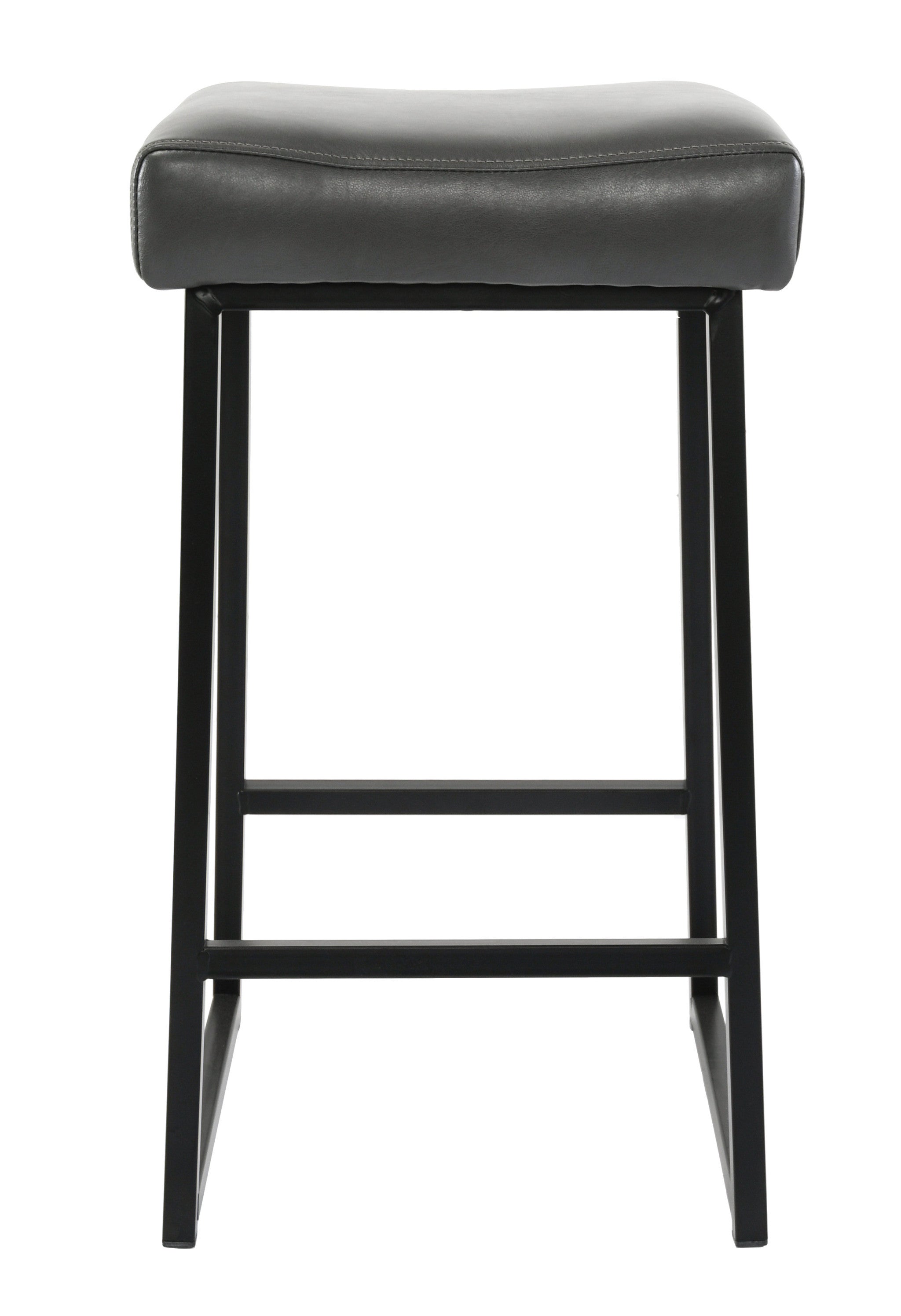 Set of Two " Black Metal Backless Bar Height Bar Chairs