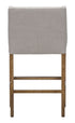 " Taupe Solid Wood Low Back Counter Height Bar Chair