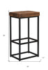 " Brown And Black Metal Backless Bar Height Bar Chair