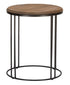 24" Black Solid Wood Round End Table