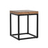 22" Black And Brown Solid Wood End Table