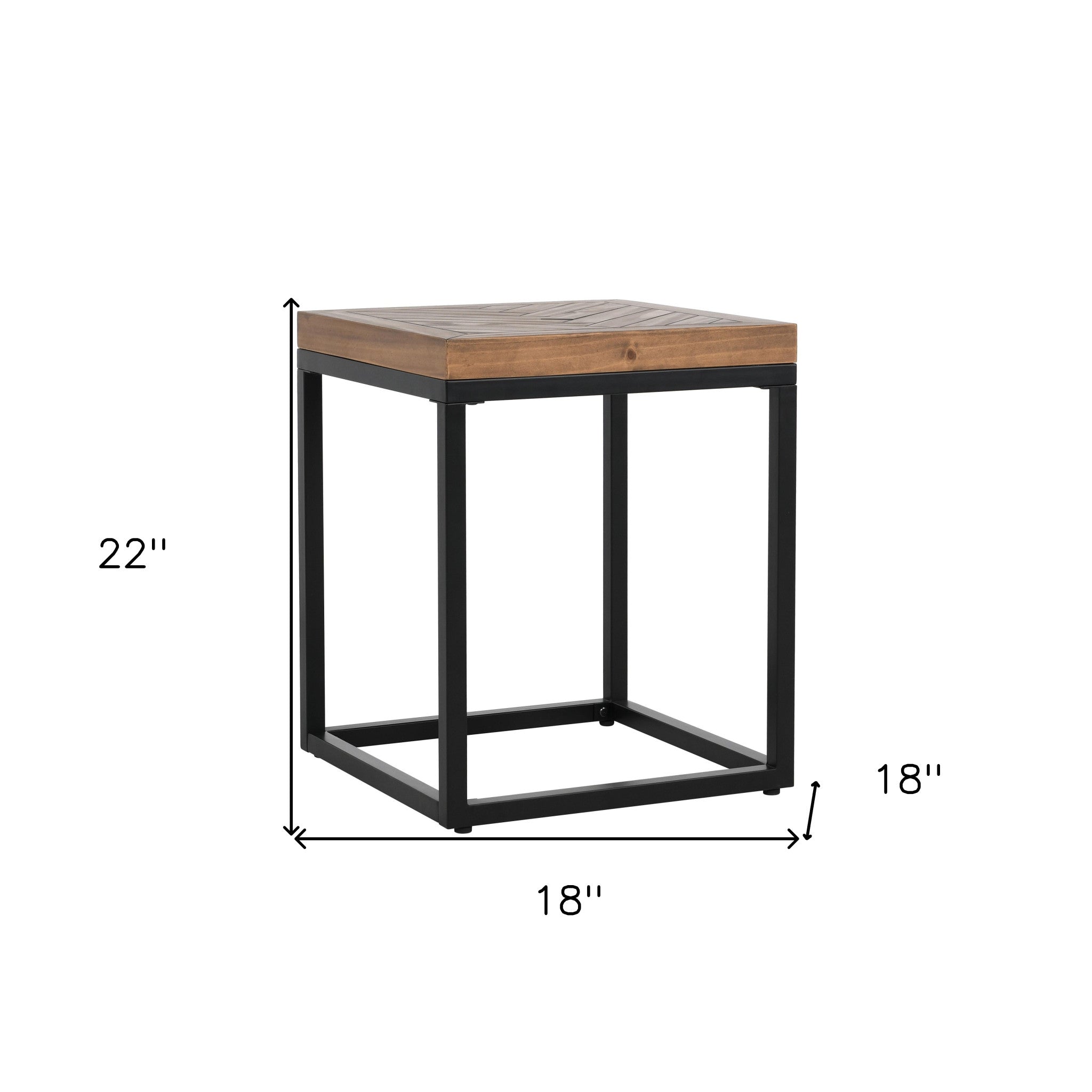 22" Black And Brown Solid Wood End Table