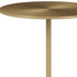 20" White And Gold Steel Round Pedestal End Table