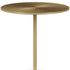 20" White And Gold Steel Round Pedestal End Table