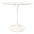 32" White Marble And Metal Dining Table