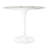 32" White Marble And Metal Dining Table