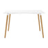 30" White And Natural Solid Wood Dining Table