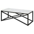 46" Black Faux Marble And Steel Coffee Table