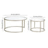 Set of Two 35" Silver Glass And Steel Round Nested Coffee Tables