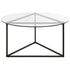 35" Black Glass And Steel Round Coffee Table