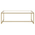 47" Gold Glass And Steel Coffee Table