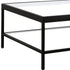 32" Clear And Black Glass And Steel Square Coffee Table With Shelf