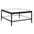 32" Clear And Black Glass And Steel Square Coffee Table With Shelf