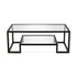 45" Black Glass And Steel Coffee Table With Shelf