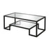 45" Black Glass And Steel Coffee Table With Shelf