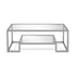 45" Silver Glass And Steel Coffee Table With Shelf