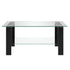 40" Black Glass And Steel Coffee Table With Shelf