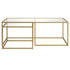 Set of Two 50" Gold Glass And Steel Nested Coffee Tables