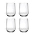 Set of Four Clear Tritan Plastic Stemless All Purpose Tumbler Wine Glasses