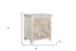 30" Distressed White Three Drawer Geometric Pattern Solid Wood Nightstand