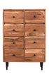 36" Brown Solid Wood Eight Drawer Chest