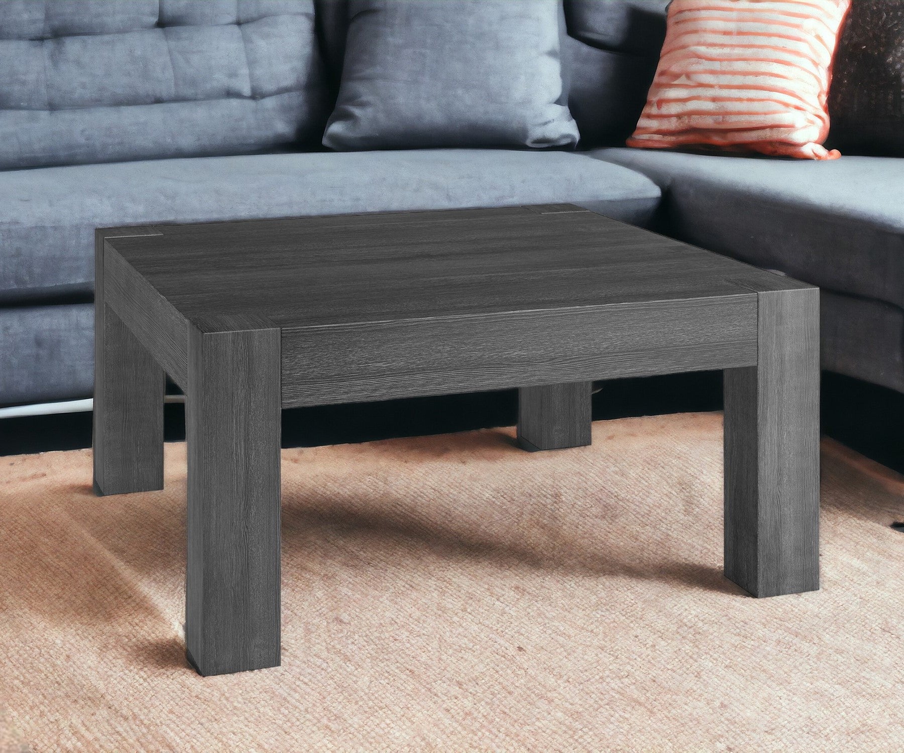 34" Gray Square Coffee Table