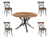 48" Brown And Black Solid Wood And Metal Dining Table