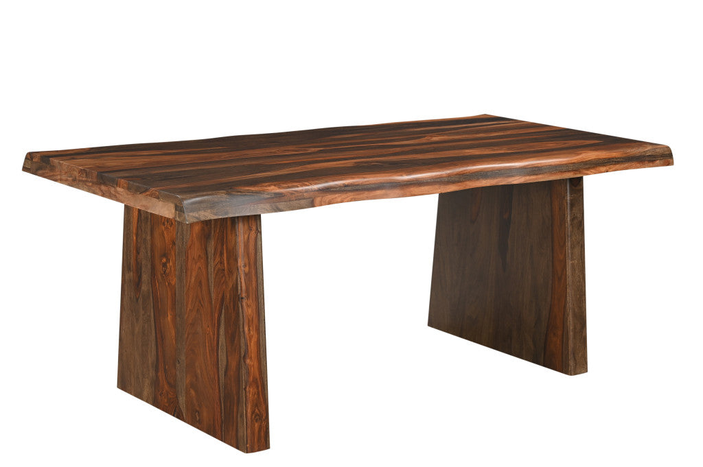 74" Dark Brown Solid Wood Dining Table