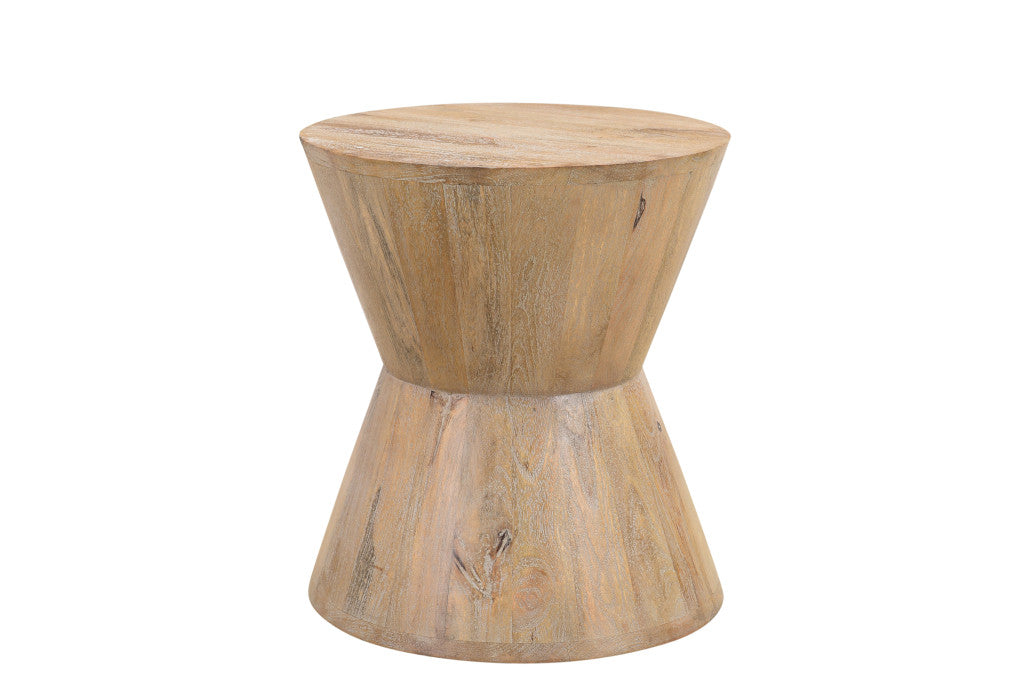 18" Wood Brown Solid Wood Round End Table