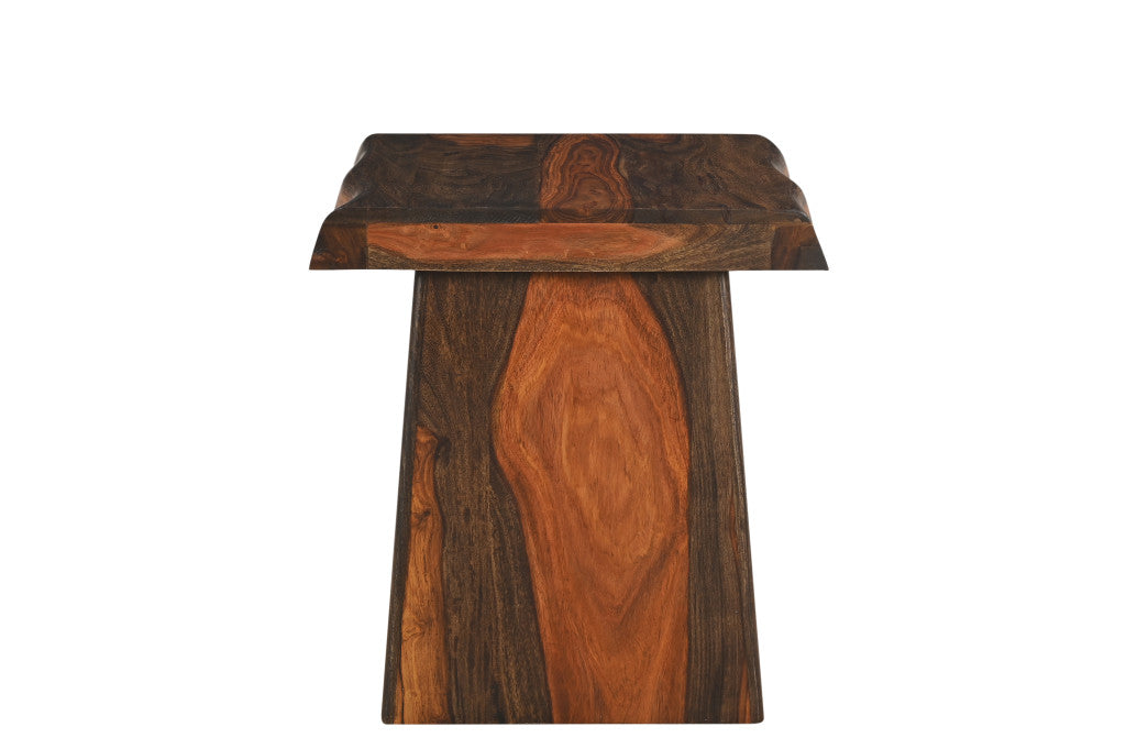 23" Dark Brown Solid Wood Square End Table