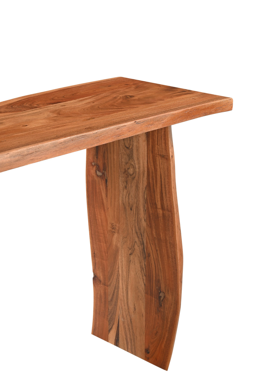 57" Chestnut Solid Wood Sled Console Table