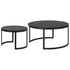 Set of Two 36" Black Steel Round Nested Coffee Tables