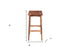 " Brown Solid Wood Backless Bar Chair