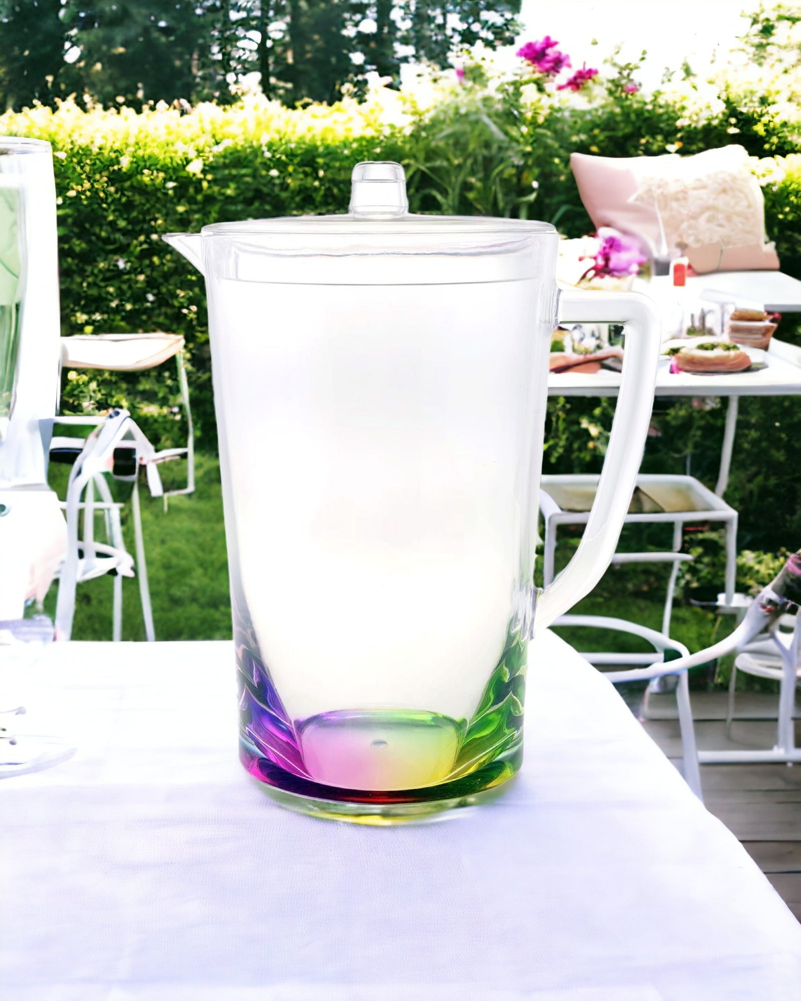 2.75 Quart Clear and Rainbow Acrylic Pitcher