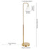62" Brass Arched Floor Lamp With White Frosted Glass Cone Shade