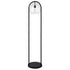 65" Black Column Floor Lamp With Clear Seeded Glass Globe Shade