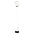 69" Black Novelty Floor Lamp With Clear Seeded Glass Globe Shade