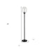 69" Black Novelty Floor Lamp With Clear Seeded Glass Globe Shade