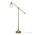 59" Brass Reading Floor Lamp With Clear Transparent Glass Empire Shade