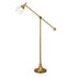 59" Brass Reading Floor Lamp With Clear Transparent Glass Empire Shade