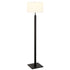 62" Black Traditional Shaped Floor Lamp With White Frosted Glass Drum Shade